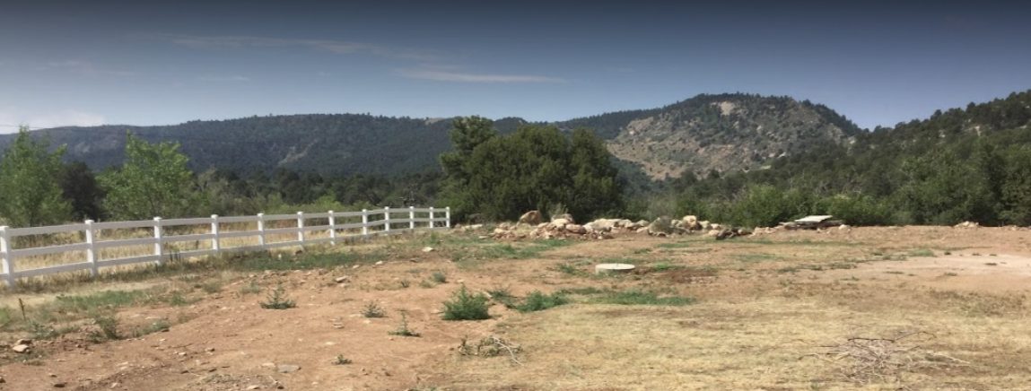 Panoramic view of the forested mountain ridge above Sunview RV Park